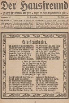 Der Hausfreund : Zeitschrift für Gemeinde und Haus : Organ der Baptistengemeinden in Polen. R.36, 1930, Nummer 52