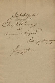 „Alphabetische Topographische Darstellung des Bukowiner Kreises. Scribere jussit amor Ovid. Czernowitz 1801”