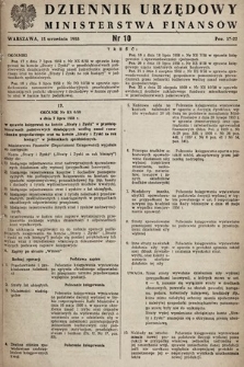 Dziennik Urzędowy Ministerstwa Finansów. 1958, nr 10
