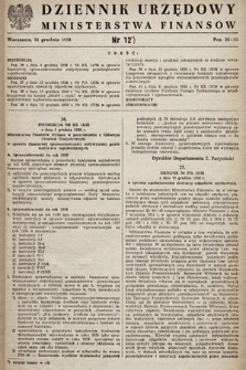 Dziennik Urzędowy Ministerstwa Finansów. 1958, nr 12