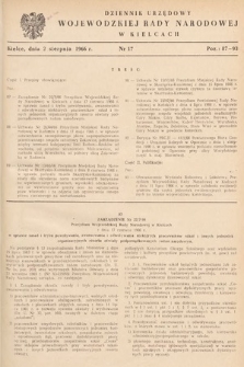 Dziennik Urzędowy Wojewódzkiej Rady Narodowej w Kielcach. 1966, nr 17