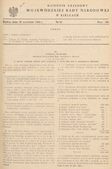 Dziennik Urzędowy Wojewódzkiej Rady Narodowej w Kielcach. 1966, nr 20