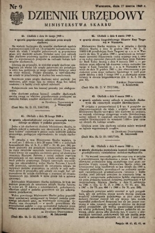 Dziennik Urzędowy Ministerstwa Skarbu. 1949, nr 9