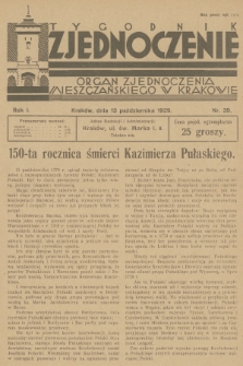 Zjednoczenie : organ Zjednoczenia Mieszczańskiego w Krakowie. R.1, 1929, nr 39