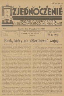 Zjednoczenie : organ Zjednoczenia Mieszczańskiego w Krakowie. R.1, 1929, nr 41