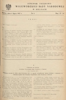 Dziennik Urzędowy Wojewódzkiej Rady Narodowej w Kielcach. 1967, nr 6