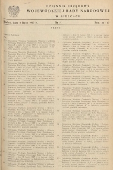 Dziennik Urzędowy Wojewódzkiej Rady Narodowej w Kielcach. 1967, nr 7