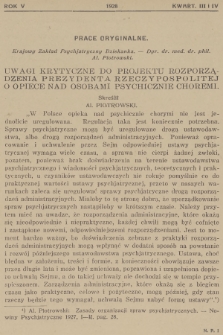 [Nowiny Psychjatryczne : czasopismo poświęcone sprawom psychjatrycznym naukowym i praktycznym : organ zakładów psychjatrycznych Polski Zachodniej : Dziekanka, Kocborów, Kościan, Lubliniec, Owińska, Rybnik, Świecie. R.5, 1928, Zeszyt 3-4]