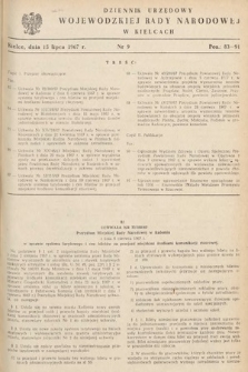 Dziennik Urzędowy Wojewódzkiej Rady Narodowej w Kielcach. 1967, nr 9