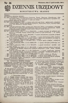 Dziennik Urzędowy Ministerstwa Skarbu. 1949, nr 36