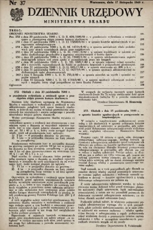 Dziennik Urzędowy Ministerstwa Skarbu. 1949, nr 37