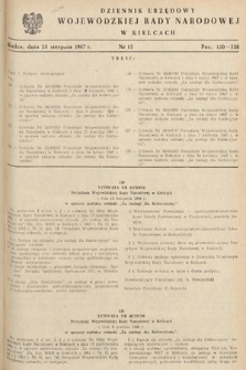 Dziennik Urzędowy Wojewódzkiej Rady Narodowej w Kielcach. 1967, nr 15
