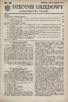 Dziennik Urzędowy Ministerstwa Skarbu. 1949, nr 40