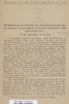 Beschreibung eines Theiles der Scharlachepidemie, die zu Krakau in den Monaten Mai bis September 1880 geherrscht hat