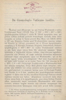 De Gnomologio Vaticano inedito. 1