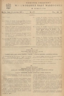 Dziennik Urzędowy Wojewódzkiej Rady Narodowej w Kielcach. 1967, nr 27