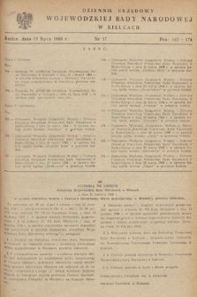 Dziennik Urzędowy Wojewódzkiej Rady Narodowej w Kielcach. 1968, nr 17