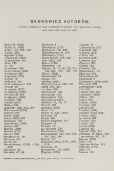 Nowiny Psychjatryczne : organ polskich zakładów psychjatrycznych. R.12, 1935, Skorowidz