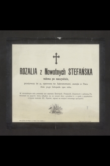 Eleonora Stefańska córka byłego urzędnika Magistratu w Podgórzu [...] zasnęła w Panu dnia 6 Grudnia 1902 r., przeżywszy lat 40