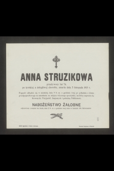 Anna Struzikowa [...] zmarła dnia 5 listopada 1913 r.