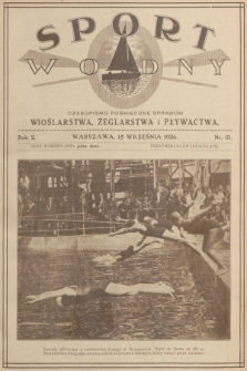 Sport Wodny : czasopismo poświęcone sprawom wioślarstwa, żeglarstwa i pływactwa. R.2, 1926, nr 13