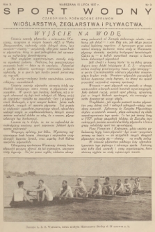Sport Wodny : czasopismo, poświęcone sprawom wioślarstwa, żeglarstwa i pływactwa. R.3, 1927, nr 9 + dod.