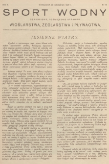 Sport Wodny : czasopismo, poświęcone sprawom wioślarstwa, żeglarstwa i pływactwa. R.3, 1927, nr 14