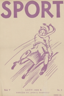 Sport : dodatek do „Sportu Wodnego”. R.5, 1929, nr 3