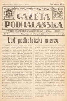 Gazeta Podhalańska : tygodnik poświęcony sprawom Podhala, Spisza, Orawy. 1932, nr 3