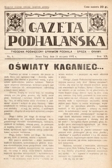 Gazeta Podhalańska : tygodnik poświęcony sprawom Podhala, Spisza, Orawy. 1932, nr 4