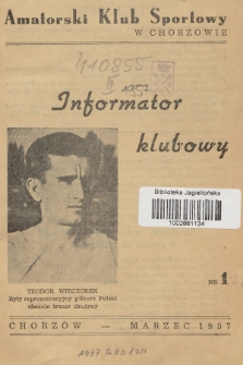 Informator Klubowy. 1957, nr 1