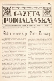 Gazeta Podhalańska : tygodnik poświęcony sprawom Podhala, Spisza, Orawy. 1932, nr 6