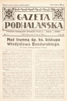 Gazeta Podhalańska : tygodnik poświęcony sprawom Podhala, Spisza, Orawy. 1932, nr 11