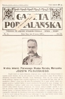 Gazeta Podhalańska : tygodnik poświęcony sprawom Podhala, Spisza, Orawy. 1932, nr 12