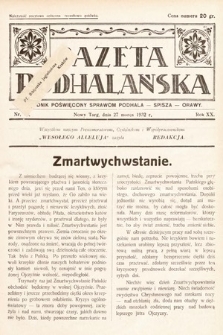 Gazeta Podhalańska : tygodnik poświęcony sprawom Podhala, Spisza, Orawy. 1932, nr 13