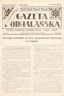 Gazeta Podhalańska : tygodnik poświęcony sprawom Podhala, Spisza, Orawy. 1932, nr 15