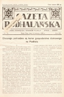Gazeta Podhalańska : tygodnik poświęcony sprawom Podhala, Spisza, Orawy. 1932, nr 16