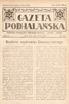 Gazeta Podhalańska : tygodnik poświęcony sprawom Podhala, Spisza, Orawy. 1932, nr 19