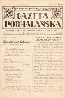 Gazeta Podhalańska : tygodnik poświęcony sprawom Podhala, Spisza, Orawy. 1932, nr 20