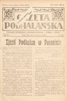 Gazeta Podhalańska : tygodnik poświęcony sprawom Podhala, Spisza, Orawy. 1932, nr 26