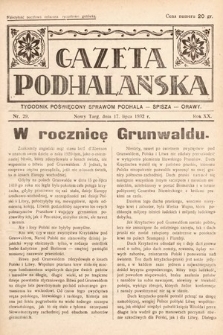 Gazeta Podhalańska : tygodnik poświęcony sprawom Podhala, Spisza, Orawy. 1932, nr 29