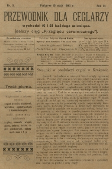 Przewodnik dla Ceglarzy : dalszy ciąg „Przeglądu ceramicznego”. R.3, 1903, nr 9