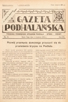 Gazeta Podhalańska : tygodnik poświęcony sprawom Podhala, Spisza, Orawy. 1932, nr 36