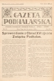 Gazeta Podhalańska : tygodnik poświęcony sprawom Podhala, Spisza, Orawy. 1932, nr 39