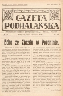 Gazeta Podhalańska : tygodnik poświęcony sprawom Podhala, Spisza, Orawy. 1932, nr 41