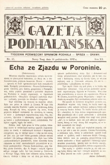 Gazeta Podhalańska : tygodnik poświęcony sprawom Podhala, Spisza, Orawy. 1932, nr 42