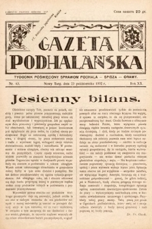 Gazeta Podhalańska : tygodnik poświęcony sprawom Podhala, Spisza, Orawy. 1932, nr 43