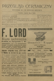 Przegląd Ceramiczny. R.7, 1907, nr 18