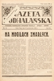 Gazeta Podhalańska : tygodnik poświęcony sprawom Podhala, Spisza, Orawy. 1932, nr 44