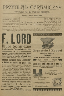 Przegląd Ceramiczny. R.7, 1907, nr 20